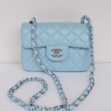 1:1 Designer Chanel Classic Flap bags Blue Ladies Lambskin