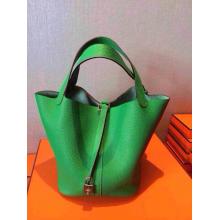 1:1 Hermes Picotin Lock MM Leather Bag Green