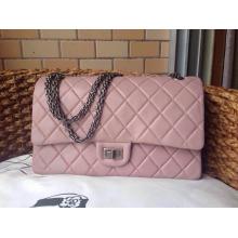 2016 Chanel Lambskin Leather Classic 2.55 Reissue Size 226 Double Flap Shoulder Bag Nude&Pink