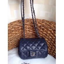 2016 Chanel Quilted Leather Flap Shoulder Mini Bag Royal Blue