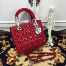 Affordable Lady Dior Medium Bag in Patent Leather Burgundy DE