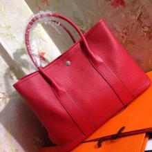Best Hermes Garden Party 36cm Clemence Veins Calf Leather Bag Red