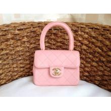Best Quality Chanel Vintage Leather Mini Tote Bag Pink
