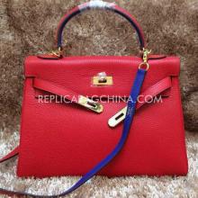 Cheap Luxury Hermes Calfskin Red
