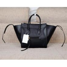 Copy Celine Luggage Phantom Bag in Smooth Leather Black