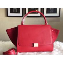 Copy Celine Trapeze Top Handle Bag Original Leather Red at USA
