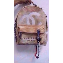 Copy Chanel Graffiti Backpack Bag Beige 2014