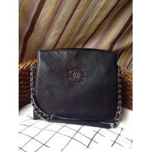 Copy Chanel Hampton Leather Shoulder Bag Black