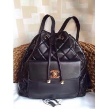 Copy Chanel Lambskin Leather Backpack Bag Black