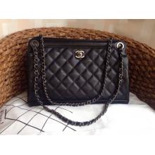 Copy Chanel Quilted Leather Flap Shoulder Bag 2014 Black