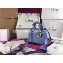 Copy Dior Diorissimo Blue Calfskin Handbag