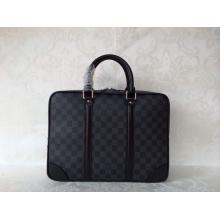 Copy Louis Vuitton Porte Documents Voyage Briefcase Damier Graphite Canvas N41125 Mens Business Bag Black 2014