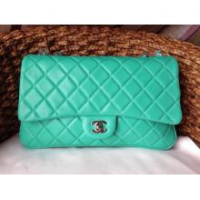 Designer Imitation Chanel Lambskin Leather 3 Jumbo Flap Bag A94024 Green
