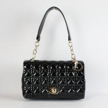 Fake 1:1 Dior Enamel Black Cross Body Bag Sold Online