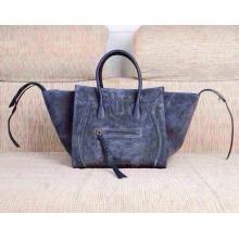 Fake Celine Luggage Phantom Bag in Suede Leather Gray AU