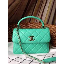 Fake Chanel Trendy CC Small Dual Handle Flap Tote Bag Green 2014