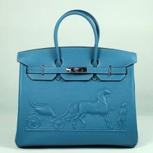 Fake Hermes Birkin Ladies Blue 1041