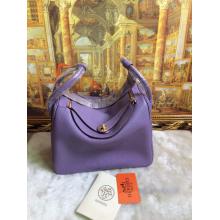 Fake Hermes Lindy 30cm Leather Tote Bag Purple With Gold Hardware Online Sale