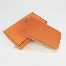 Fake Hermes Wallet H016 Orange Cow Leather Online