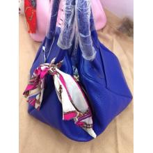 High Quality Fake Hermes Lindy 30cm Leather Tote Bag Electric Blue With Silver Hardware