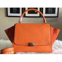Imitation Celine Trapeze Top Handle Bag Original Leather Orange