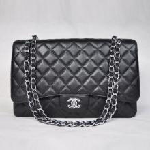 Imitation Chanel Classic Flap bags 28601 Black Cow Leather