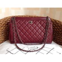Imitation Chanel Quilted Leather Flap Shoulder Bag 2014 Date Red