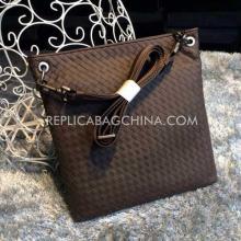 Imitation Handbag Brown Genuine Leather
