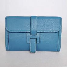 Imitation Hermes Clutches Blue Evening Bag Cow Leather Price