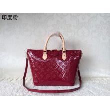 Imitation Louis Vuitton Montebello Monogram Vernis MM Bag Dark Red For Sale