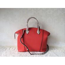 Imitation Louis Vuitton New Soft Lockit with Python Handles PM Bag Fall 2014 Red