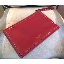 Imitation Valentino Rockstud Platinum Studs Clutch Bag Red