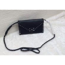 Imitation Valentino Vintage Envelope Rockstud Cross Body Wallet Clutch Bag Black 2015 For Sale