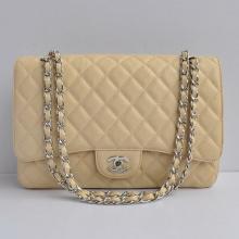 Knockoff Chanel Classic Flap bags Cow Leather Apricot Handbag