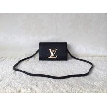 Knockoff High Quality Louis Vuitton Calfskin Leather Louise Clutch Bag Black at UK