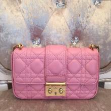 Knockoff Miss Dior Flap Bag Pink in Lambskin Leather With Gold Hardware