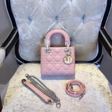 New Lady Dior Mini Bag Pink in Lambskin Leather With Silver Hardware