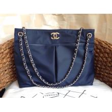 Replica AAA Chanel Nylon Shopping Flap Shoulder Tote Bag 2014 Royal Blue
