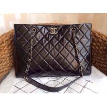 Replica Best Chanel Quilted Leather Shoulder Tote Bag Black
