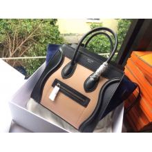 Replica Celine Luggage Micro Bag in Original Leather Nude Pink&Black&Blue UK