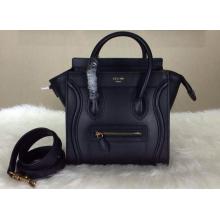 Replica Celine Luggage Nano Bag in Original Leather Black CA