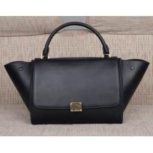 Replica Celine Trapeze Bag Top Handle All Leather Bag Black