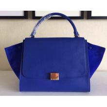 Replica Celine Trapeze Top Handle Bag Original Leather Blue