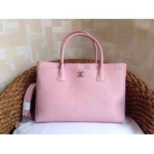 Replica Chanel Clemence Leather Shopping Tote Bag Pink