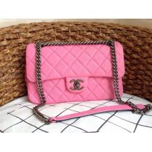Replica Chanel Deerskin Leather Classic Flap Shoulder Bag Pink Dallas 2014