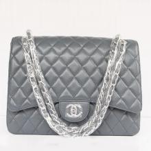 Replica Chanel Grey Handbag Cow Leather