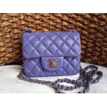 Replica Chanel Lambskin Leather Classic Double Flap Shoulder Bag Lavender