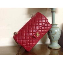 Replica Chanel Lambskin Leather Classic Double Flap Shoulder Bag Wine at AU