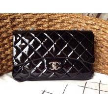 Replica Chanel Lambskin Patent 3 Medium Flap Bag A94032 Black