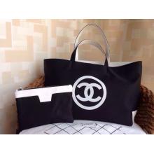 Replica Chanel Nylon Shopping Tote Bag Black